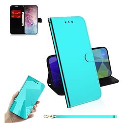Shining Mirror Like Surface Leather Wallet Case for Samsung Galaxy Note 10 Pro (6.75 inch) / Note 10+ - Mint Green