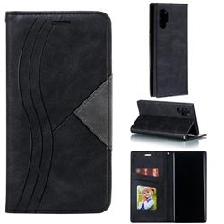 Retro S Streak Magnetic Leather Wallet Phone Case for Samsung Galaxy Note 10 Pro (6.75 inch) / Note 10+ - Black