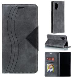 Retro S Streak Magnetic Leather Wallet Phone Case for Samsung Galaxy Note 10 Pro (6.75 inch) / Note 10+ - Gray
