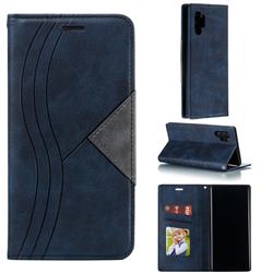 Retro S Streak Magnetic Leather Wallet Phone Case for Samsung Galaxy Note 10 Pro (6.75 inch) / Note 10+ - Blue
