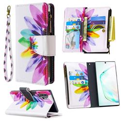 Seven-color Flowers Binfen Color BF03 Retro Zipper Leather Wallet Phone Case for Samsung Galaxy Note 10 Pro (6.75 inch) / Note 10+