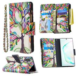 The Tree of Life Binfen Color BF03 Retro Zipper Leather Wallet Phone Case for Samsung Galaxy Note 10 Pro (6.75 inch) / Note 10+