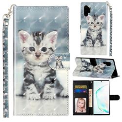Kitten Cat 3D Leather Phone Holster Wallet Case for Samsung Galaxy Note 10 Pro (6.75 inch) / Note 10+