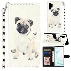 Pug Dog 3D Leather Phone Holster Wallet Case for Samsung Galaxy Note 10 Pro (6.75 inch) / Note 10+