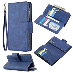Binfen Color BF02 Sensory Buckle Zipper Multifunction Leather Phone Wallet for Samsung Galaxy Note 10 Pro (6.75 inch) / Note 10+ - Blue