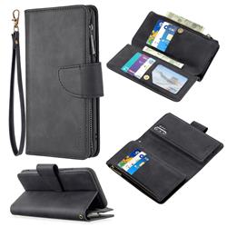Binfen Color BF02 Sensory Buckle Zipper Multifunction Leather Phone Wallet for Samsung Galaxy Note 10 Pro (6.75 inch) / Note 10+ - Black