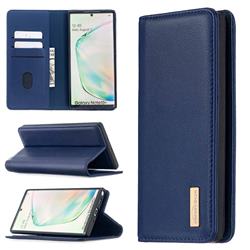 Binfen Color BF06 Luxury Classic Genuine Leather Detachable Magnet Holster Cover for Samsung Galaxy Note 10 Pro (6.75 inch) / Note 10+ - Blue