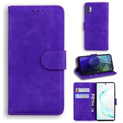 Retro Classic Skin Feel Leather Wallet Phone Case for Samsung Galaxy Note 10 Pro (6.75 inch) / Note 10+ - Purple