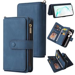 Luxury Multi-functional Zipper Wallet Leather Phone Case Cover for Samsung Galaxy Note 10 Pro (6.75 inch) / Note 10+ - Blue