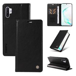 YIKATU Litchi Card Magnetic Automatic Suction Leather Flip Cover for Samsung Galaxy Note 10 Pro (6.75 inch) / Note 10+ - Black