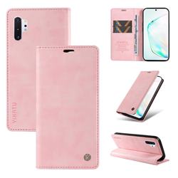 YIKATU Litchi Card Magnetic Automatic Suction Leather Flip Cover for Samsung Galaxy Note 10 Pro (6.75 inch) / Note 10+ - Pink