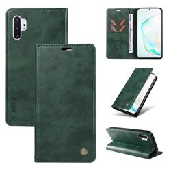 YIKATU Litchi Card Magnetic Automatic Suction Leather Flip Cover for Samsung Galaxy Note 10 Pro (6.75 inch) / Note 10+ - Green