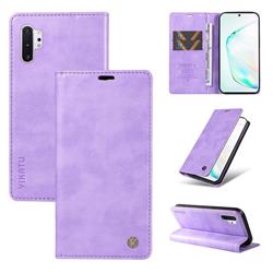 YIKATU Litchi Card Magnetic Automatic Suction Leather Flip Cover for Samsung Galaxy Note 10 Pro (6.75 inch) / Note 10+ - Purple