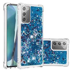 Dynamic Liquid Glitter Sand Quicksand TPU Case for Samsung Galaxy Note 20 - Blue Love Heart