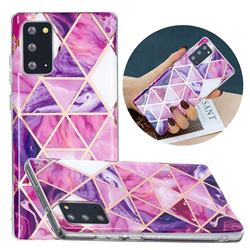 Purple Dream Triangle Painted Marble Electroplating Protective Case for Samsung Galaxy Note 20