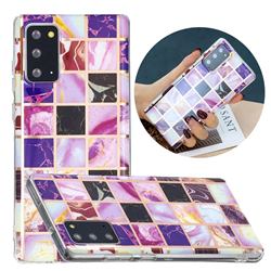 Square Puzzle Painted Marble Electroplating Protective Case for Samsung Galaxy Note 20