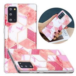 Cherry Glitter Painted Marble Electroplating Protective Case for Samsung Galaxy Note 20