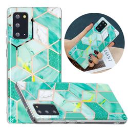 Green Glitter Painted Marble Electroplating Protective Case for Samsung Galaxy Note 20