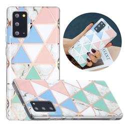 Fresh Triangle Painted Marble Electroplating Protective Case for Samsung Galaxy Note 20