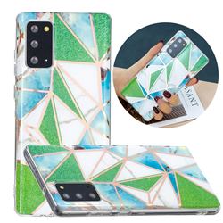 Green Triangle Painted Marble Electroplating Protective Case for Samsung Galaxy Note 20
