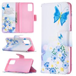 Butterflies Flowers Leather Wallet Case for Samsung Galaxy Note 20