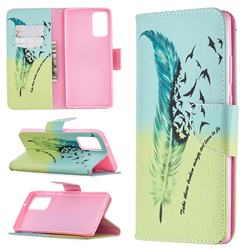 Feather Bird Leather Wallet Case for Samsung Galaxy Note 20