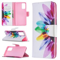 Seven-color Flowers Leather Wallet Case for Samsung Galaxy Note 20