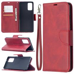 Classic Sheepskin PU Leather Phone Wallet Case for Samsung Galaxy Note 20 - Red