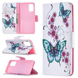 Peach Butterflies Leather Wallet Case for Samsung Galaxy Note 20