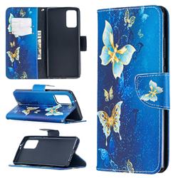 Golden Butterflies Leather Wallet Case for Samsung Galaxy Note 20