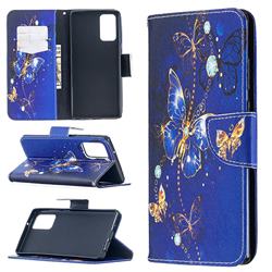 Purple Butterfly Leather Wallet Case for Samsung Galaxy Note 20