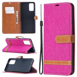 Jeans Cowboy Denim Leather Wallet Case for Samsung Galaxy Note 20 - Rose