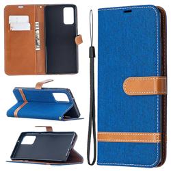 Jeans Cowboy Denim Leather Wallet Case for Samsung Galaxy Note 20 - Sapphire