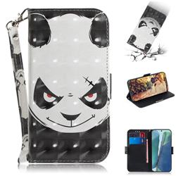 Angry Bear 3D Painted Leather Wallet Phone Case for Samsung Galaxy Note 20