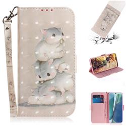 Three Squirrels 3D Painted Leather Wallet Phone Case for Samsung Galaxy Note 20