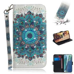 Peacock Mandala 3D Painted Leather Wallet Phone Case for Samsung Galaxy Note 20