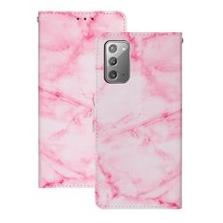 Pink Marble PU Leather Wallet Case for Samsung Galaxy Note 20