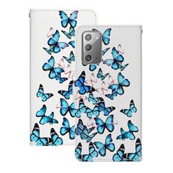 Blue Vivid Butterflies PU Leather Wallet Case for Samsung Galaxy Note 20