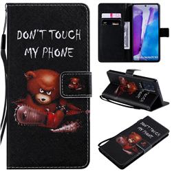 Angry Bear PU Leather Wallet Case for Samsung Galaxy Note 20
