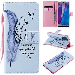 Feather Birds PU Leather Wallet Case for Samsung Galaxy Note 20