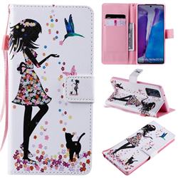 Petals and Cats PU Leather Wallet Case for Samsung Galaxy Note 20
