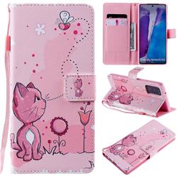 Cats and Bees PU Leather Wallet Case for Samsung Galaxy Note 20