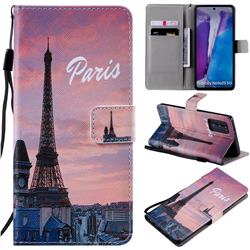 Paris Eiffel Tower PU Leather Wallet Case for Samsung Galaxy Note 20