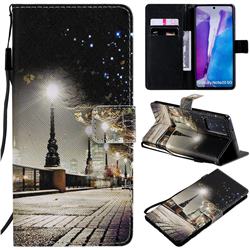 City Night View PU Leather Wallet Case for Samsung Galaxy Note 20