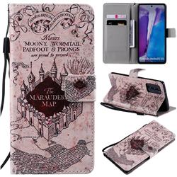 Castle The Marauders Map PU Leather Wallet Case for Samsung Galaxy Note 20