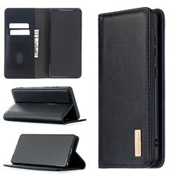 Binfen Color BF06 Luxury Classic Genuine Leather Detachable Magnet Holster Cover for Samsung Galaxy Note 20 - Black