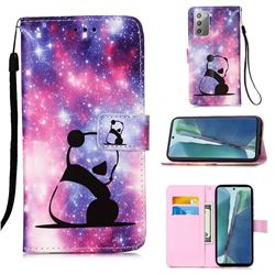 Panda Baby Matte Leather Wallet Phone Case for Samsung Galaxy Note 20
