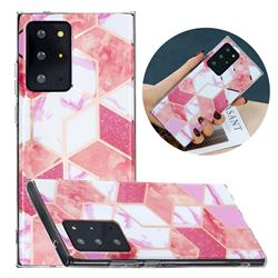 Cherry Glitter Painted Marble Electroplating Protective Case for Samsung Galaxy Note 20 Ultra
