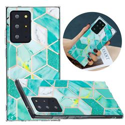 Green Glitter Painted Marble Electroplating Protective Case for Samsung Galaxy Note 20 Ultra