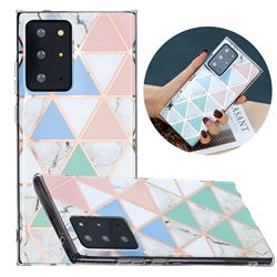 Fresh Triangle Painted Marble Electroplating Protective Case for Samsung Galaxy Note 20 Ultra